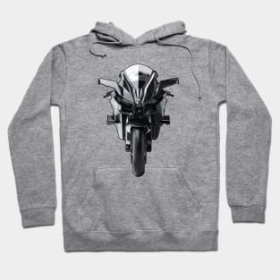 H2R Bike Front View Illustration Hoodie